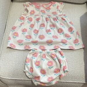 Kissy Kissy Floral Print Kids Dress and Bloomers Set